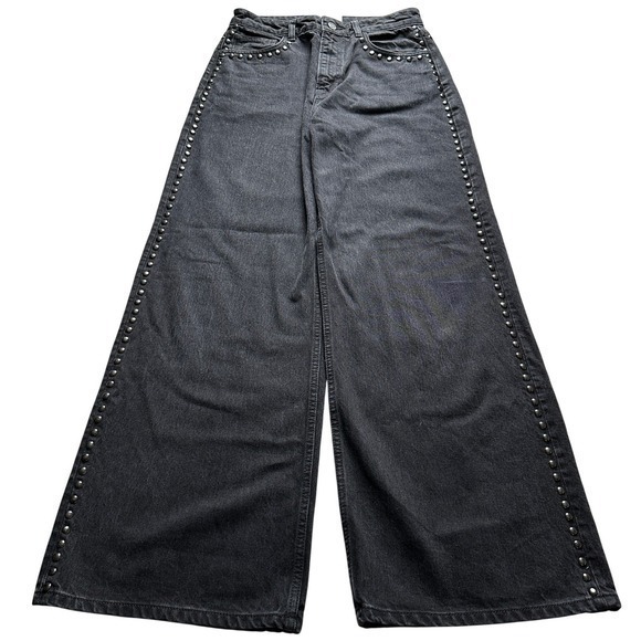 Reformation Cary High Rise Slouchy Wide Leg Jeans Seasonal – Vana Studded 28 - Picture 4 of 10